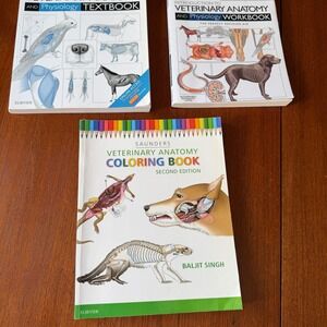 Elsevier Veterinary Anatomy Physiology Textbook Workbook Extra Coloring Book